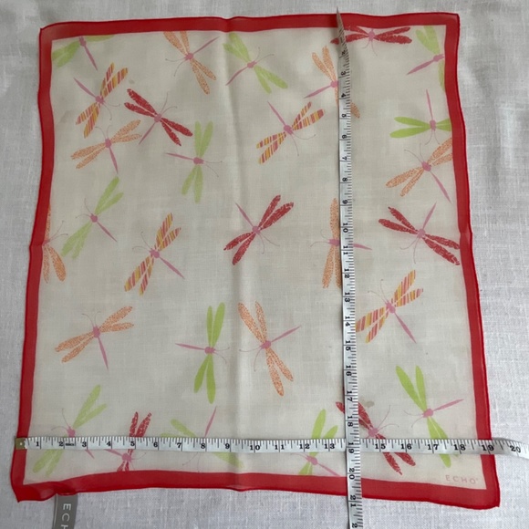 Echo Silk Chiffon Butterfly Square Scarf 19”x21” - Picture 7 of 8